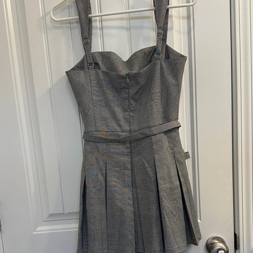 Amanda Uprichard Mercy Skort Romper in Business Plaid - Picture 7 of 10